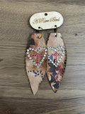 Garden Grace Leather Feather Earrings