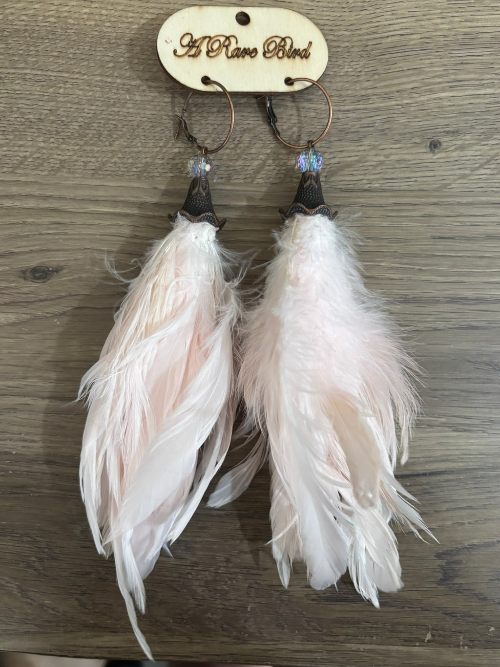 Pink Bell Feather Earrings