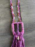 Boho Fuchsia Tassel Necklace