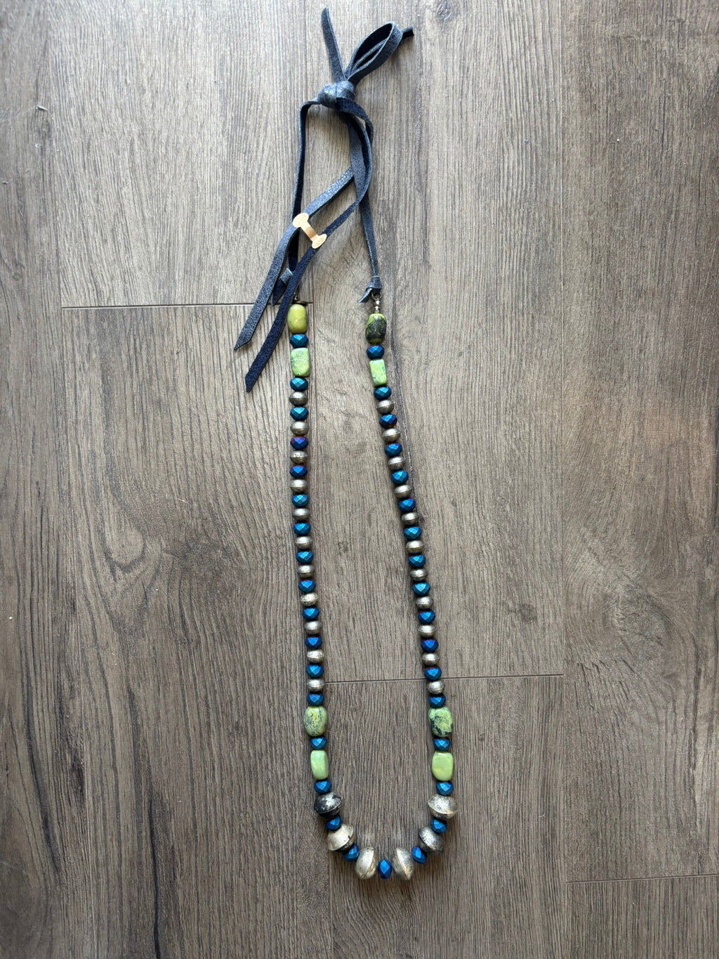 Metallic Lime Twist Necklace