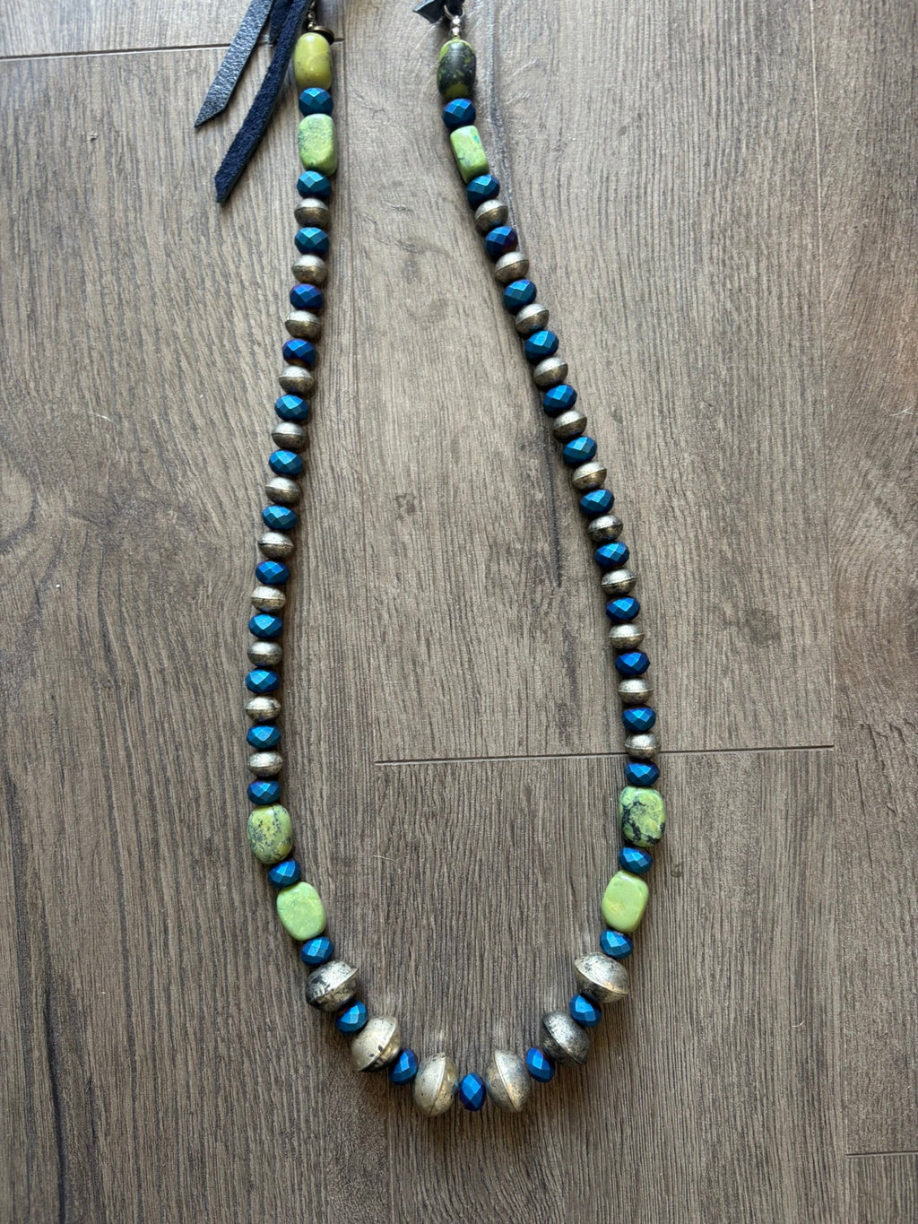 Metallic Lime Twist Necklace