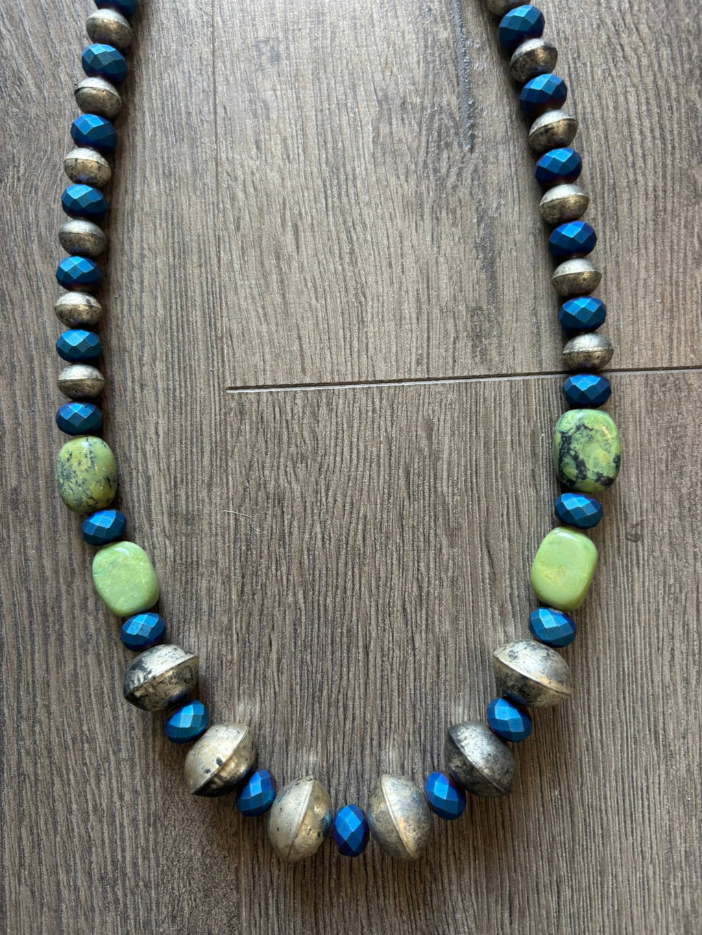 Metallic Lime Twist Necklace