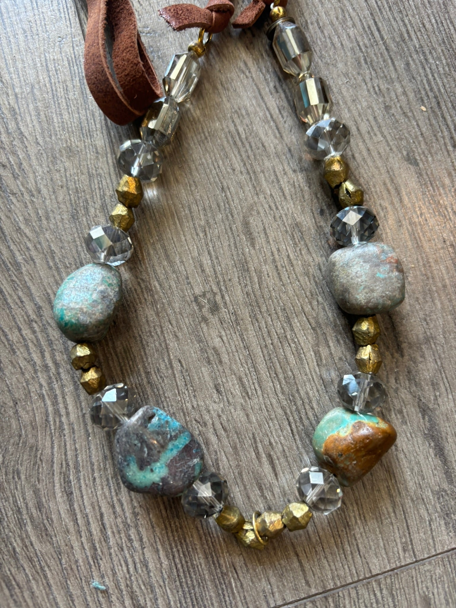 Smoky Crystal & Turquoise Necklace
