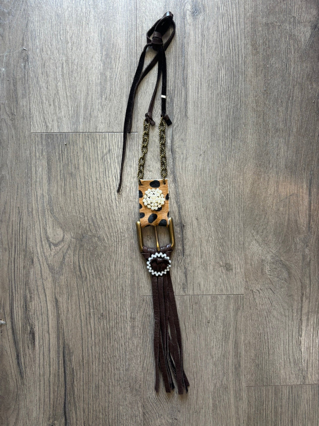 Leopard Glam Buckle Necklace