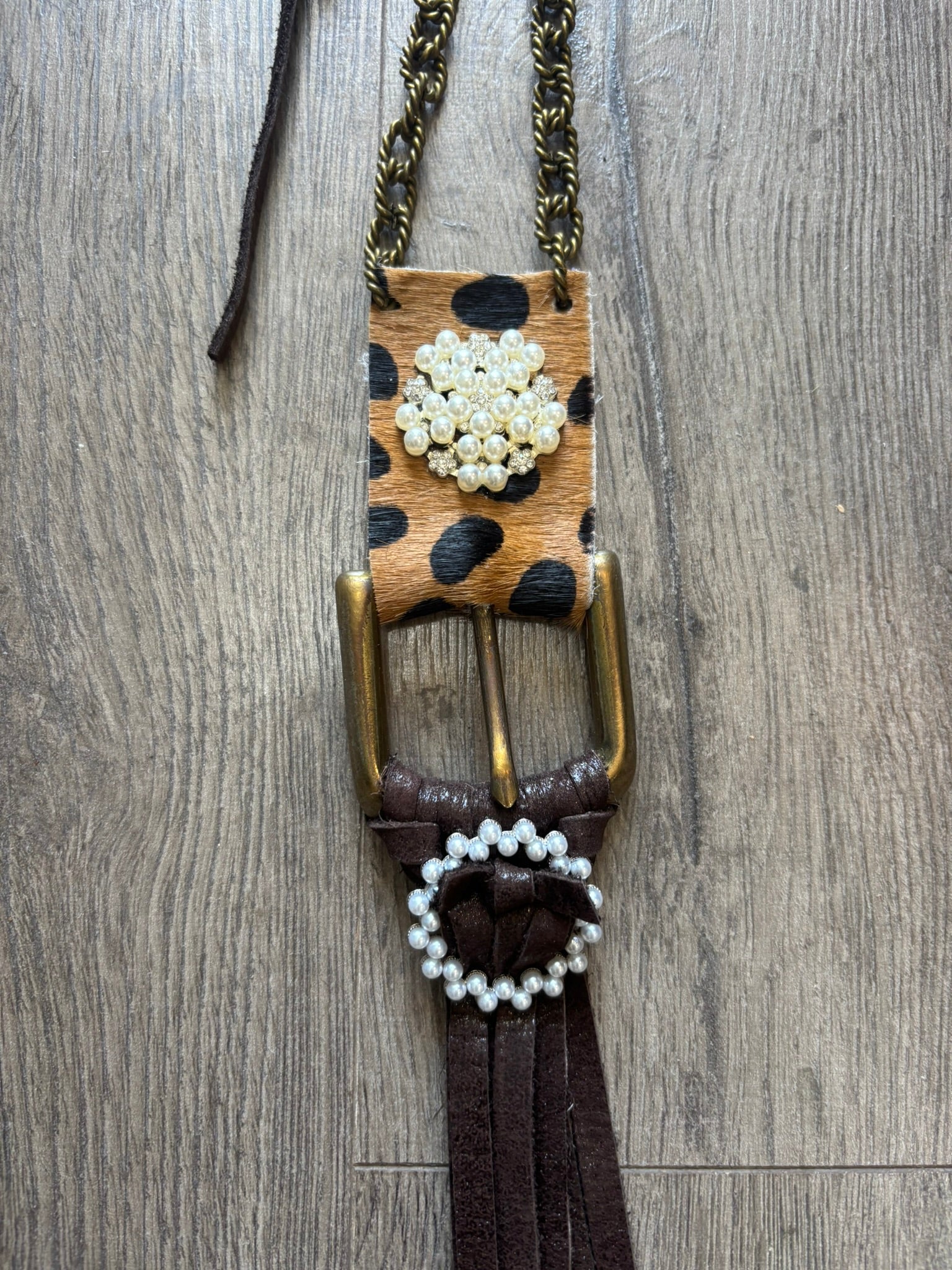 Leopard Glam Buckle Necklace