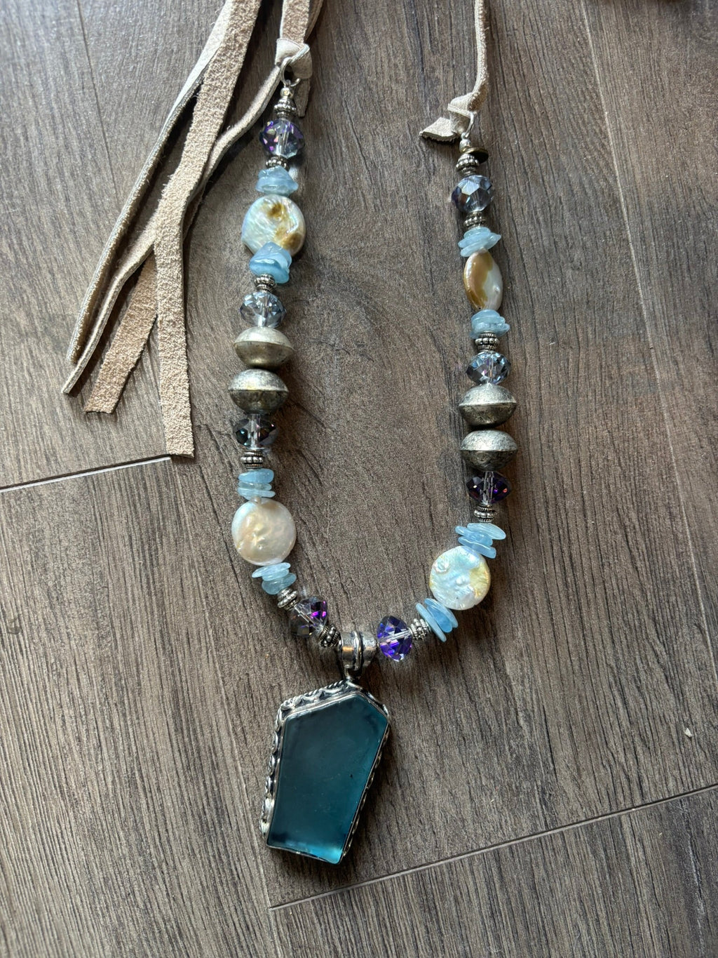 Sea Glass Sandy Shimmer Necklace