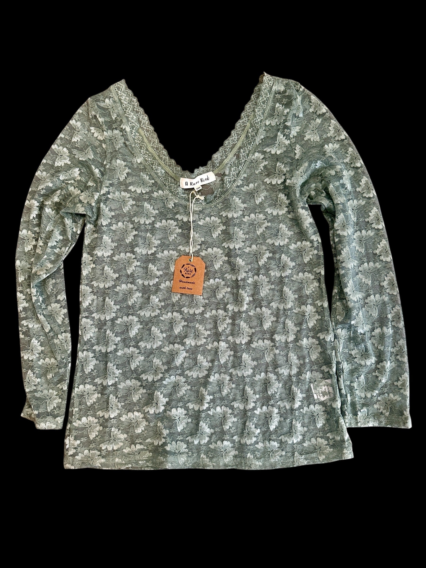 Sage Lace Layer Shirt
