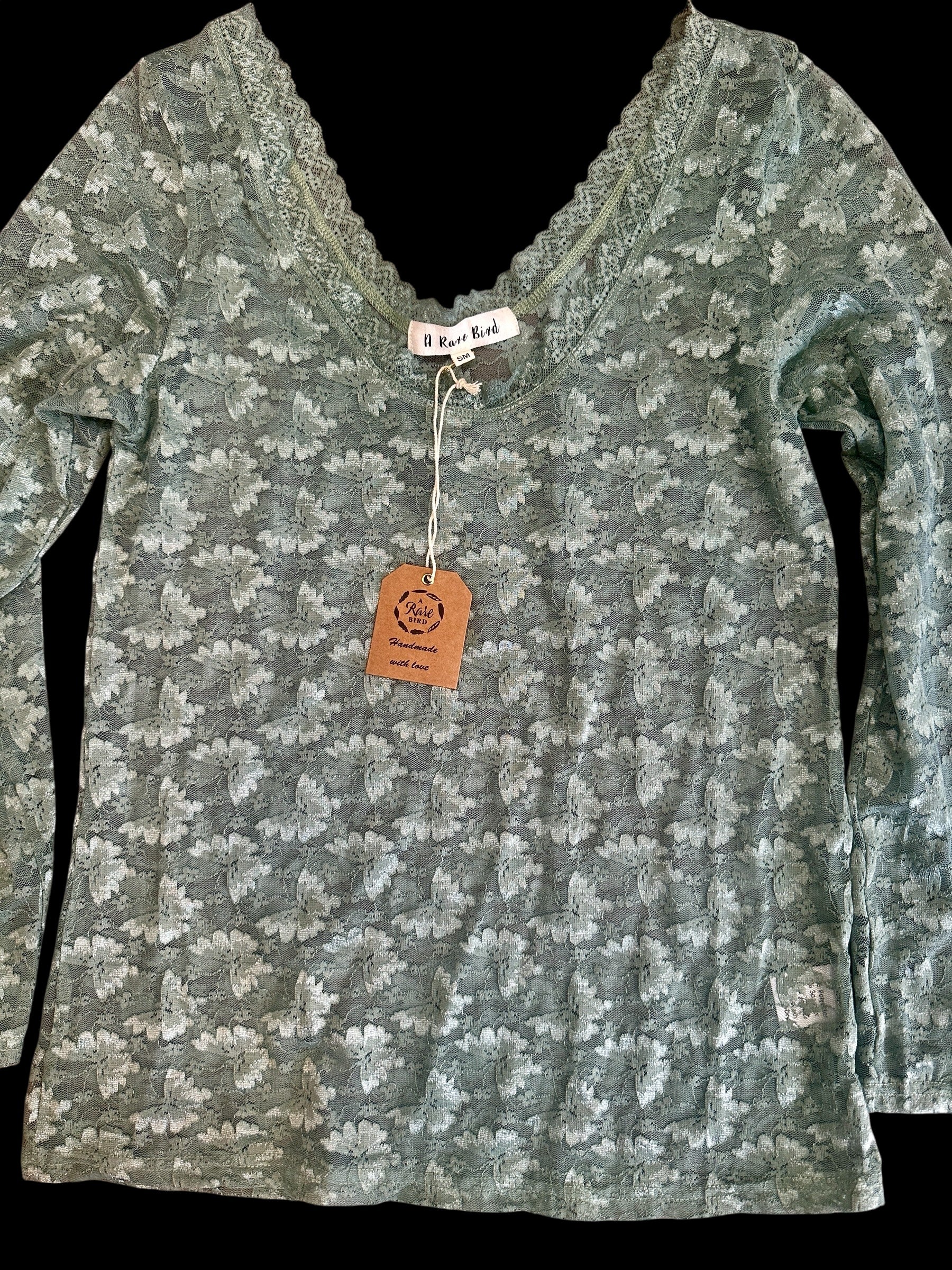 Sage Lace Layer Shirt