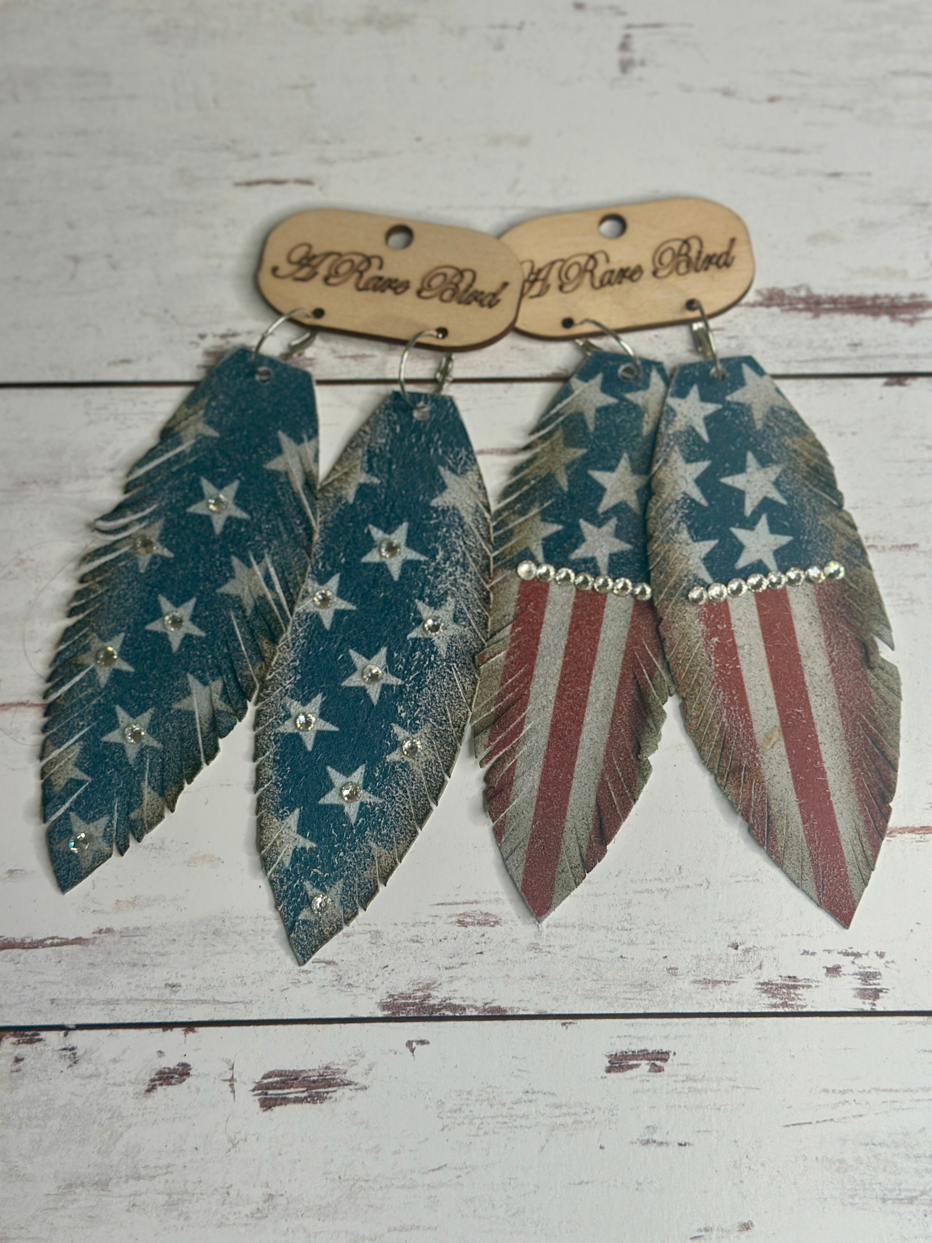 Flag Leather Earrings