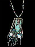 Native American Bead and Leather Fringe Necklace