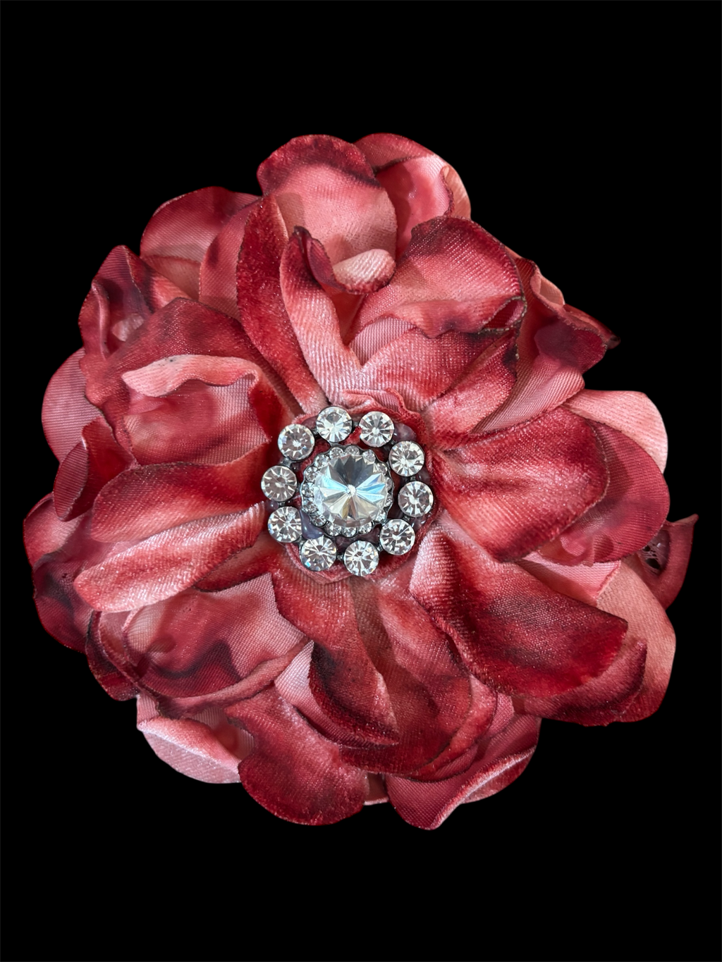 Red Crimson Flower Pin