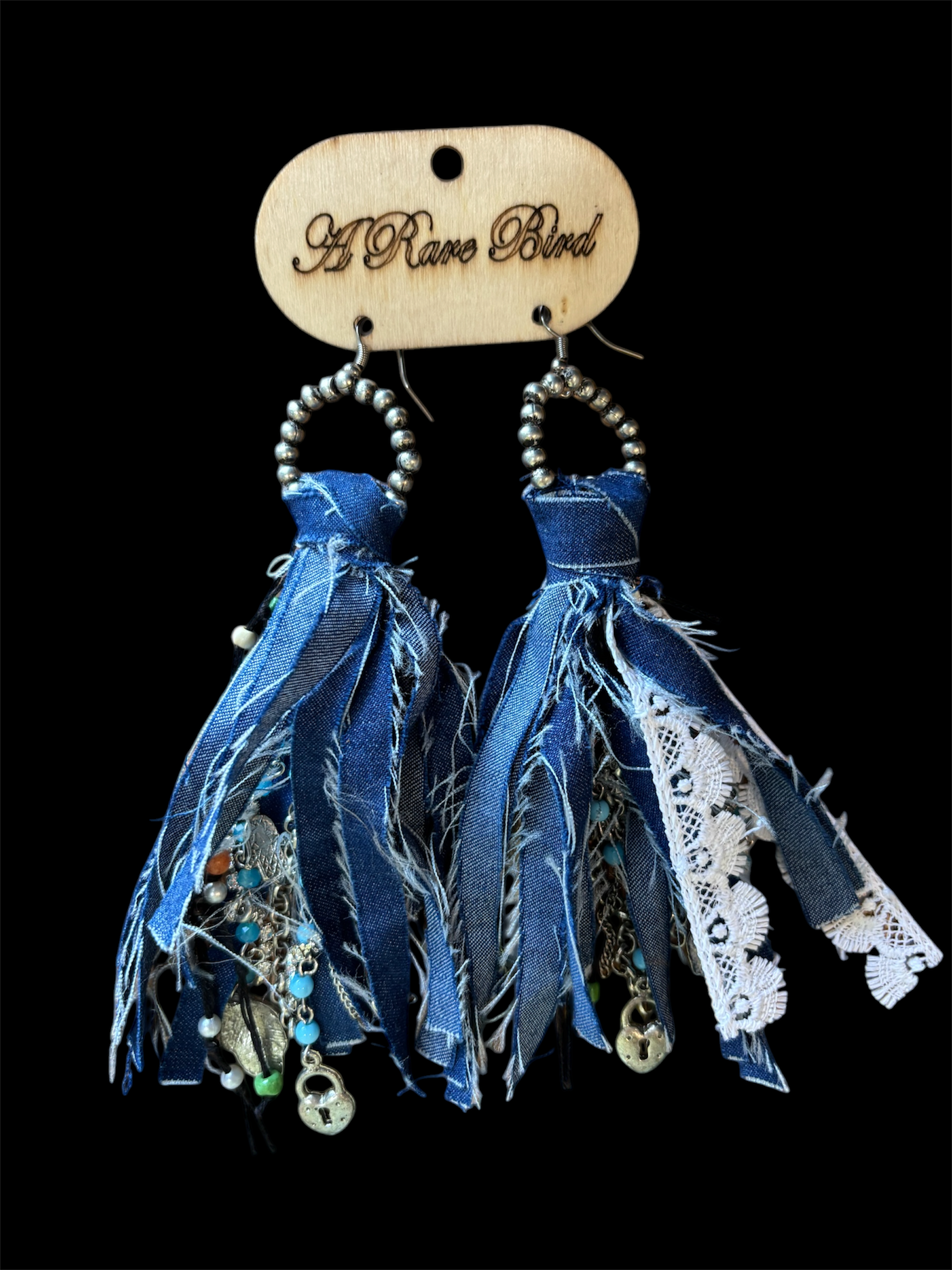 Boho Aura Denim Earrings