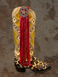 Starry Red Boot Leather Tassel