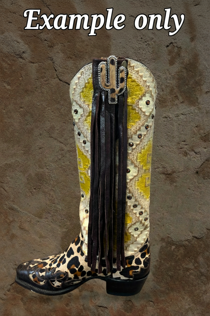 Leopard Longhorn Boot Leather Tassel