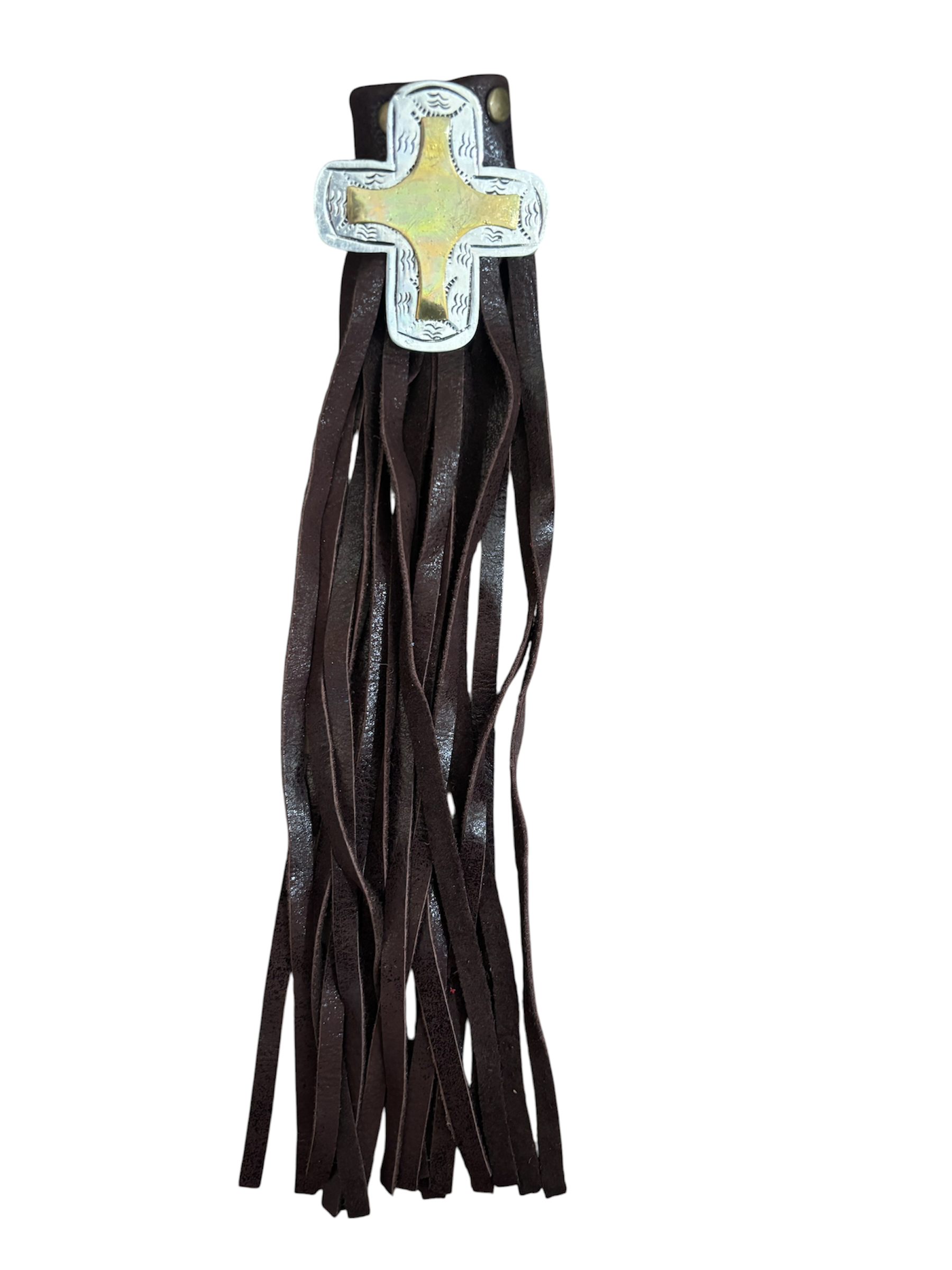 Silver Cross Chocolate Leather Boot Tassel