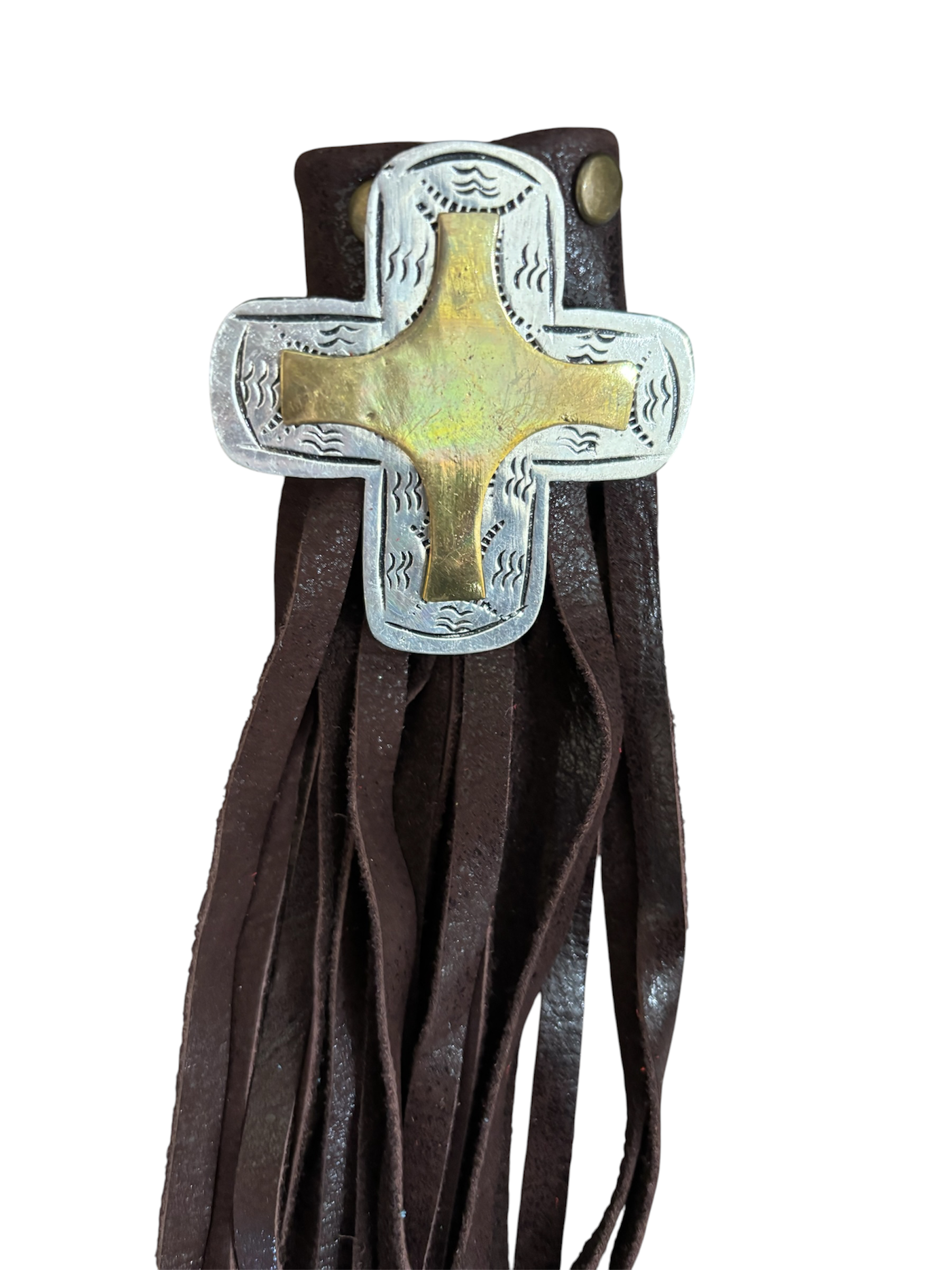 Silver Cross Chocolate Leather Boot Tassel