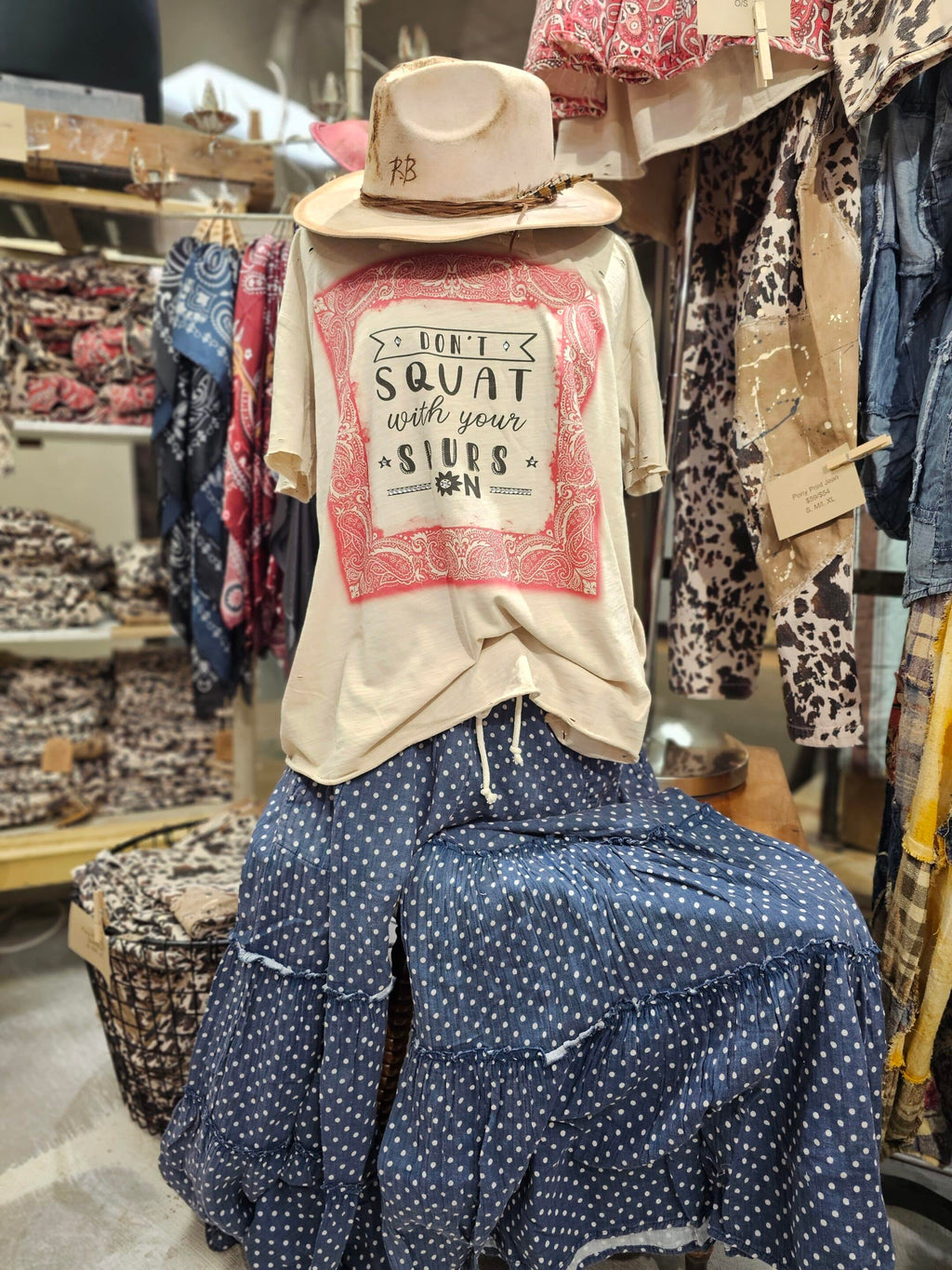 Don't Squat With Your Spurs Tattered Tee Bundle image 3