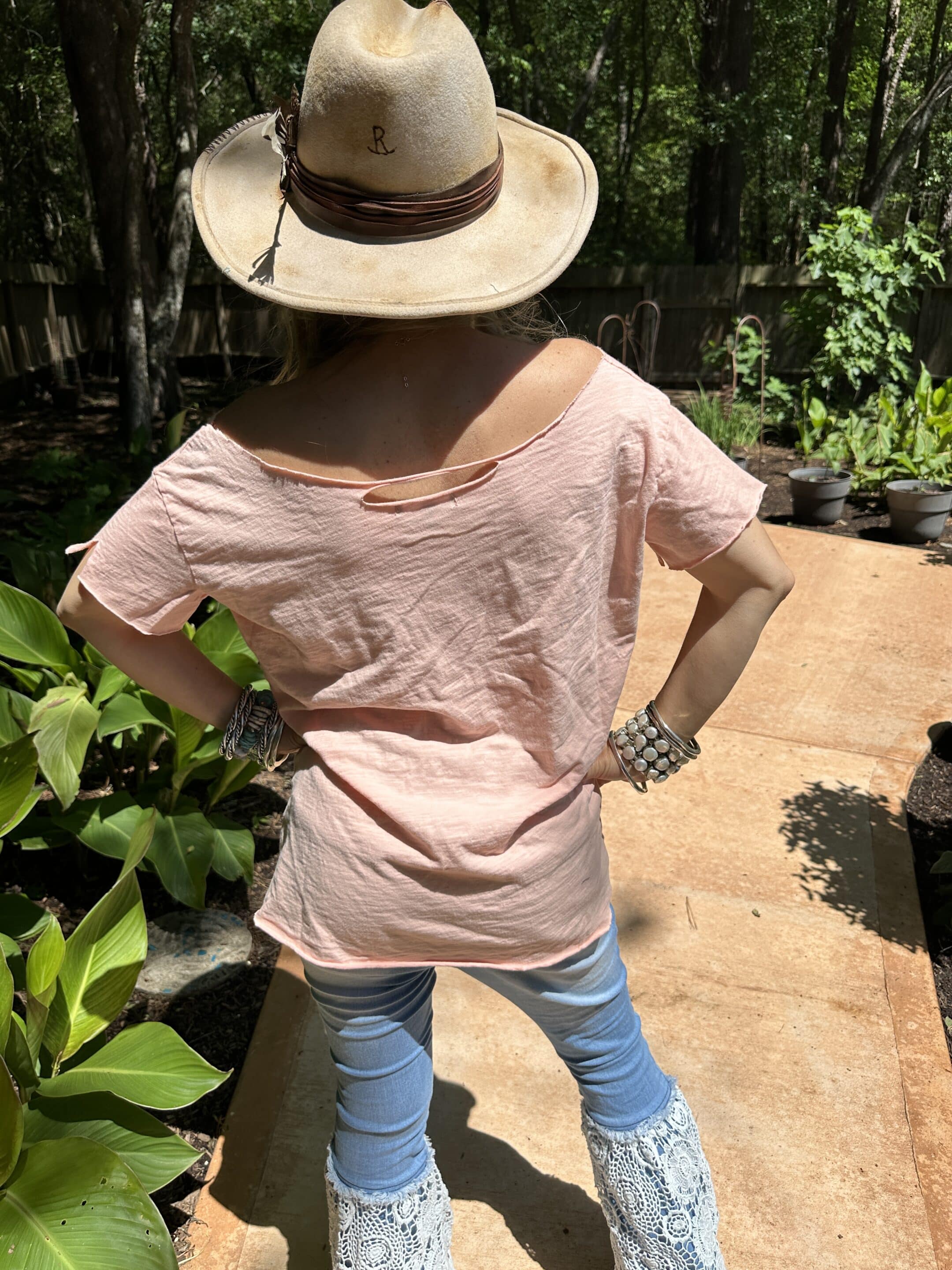 Peach Rip Tattered Shirt image 1