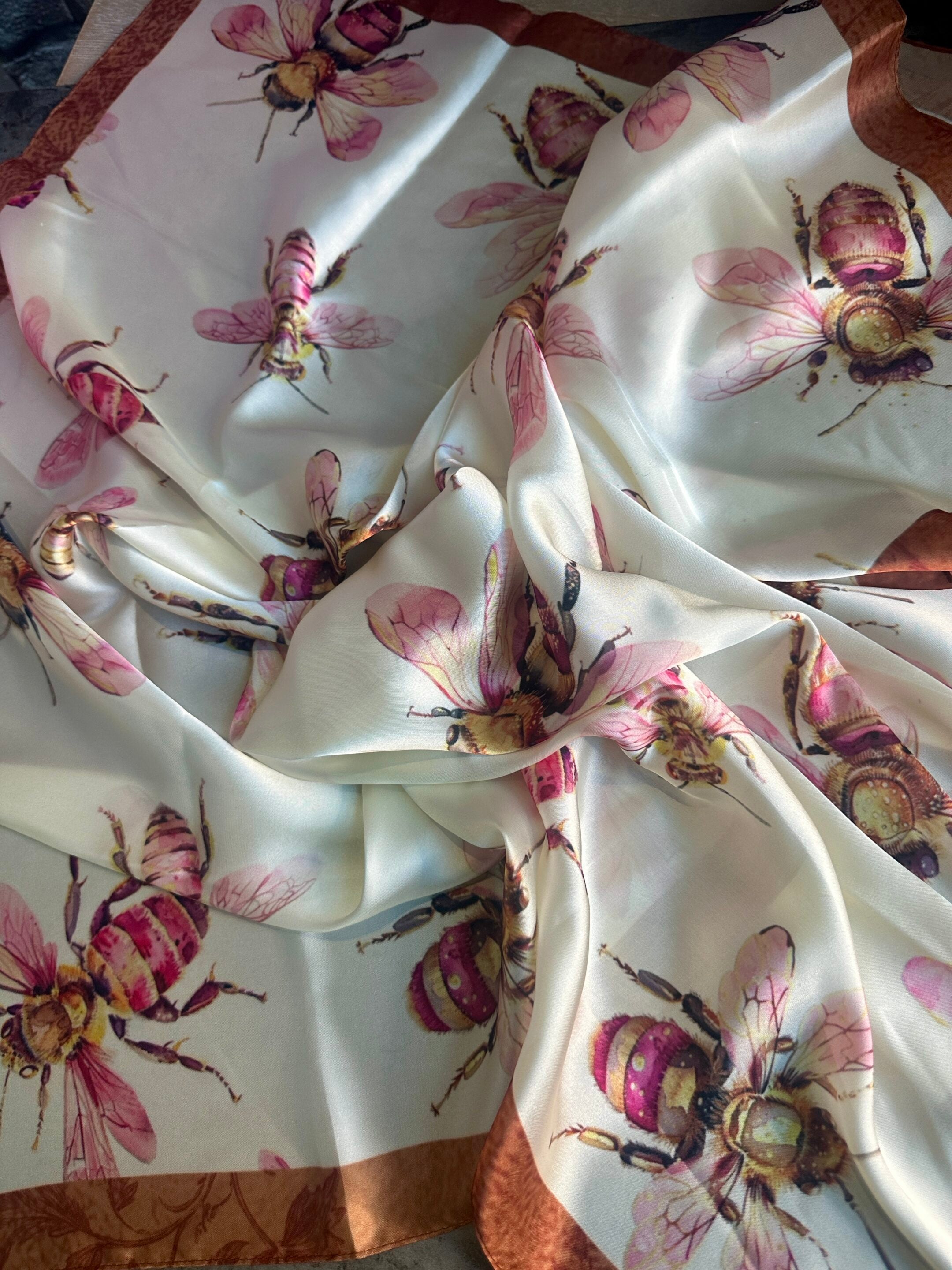 Sweet Honey Bee Silk Rayon Wild Rag image 1