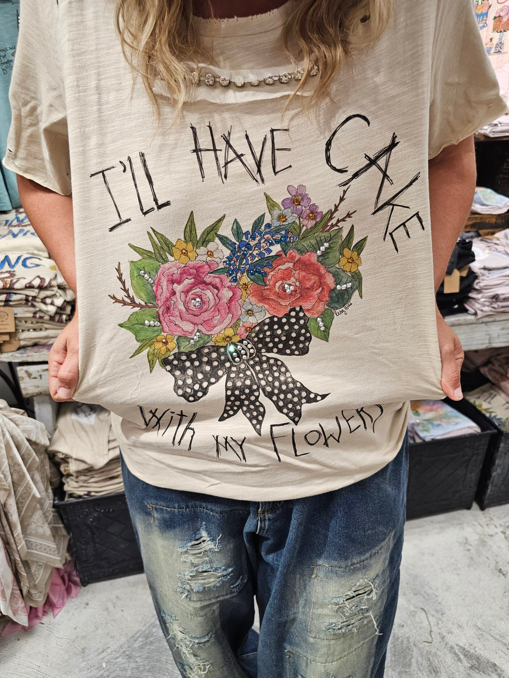 Cake With My Flowers Tattered Tee Bundle image 0