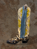 Denim Arrowhead Boot Leather Tassel