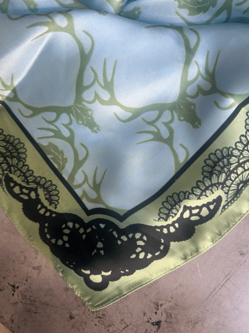 Turquoise Antlers and Lace Wild Rag image 3