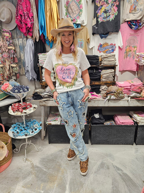 "Lion Hearted Girl" Tattered Tee image 1