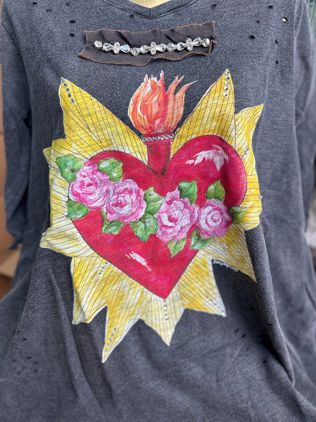 Blazing Heart 3/4 Tattered Tee Bundle image 3