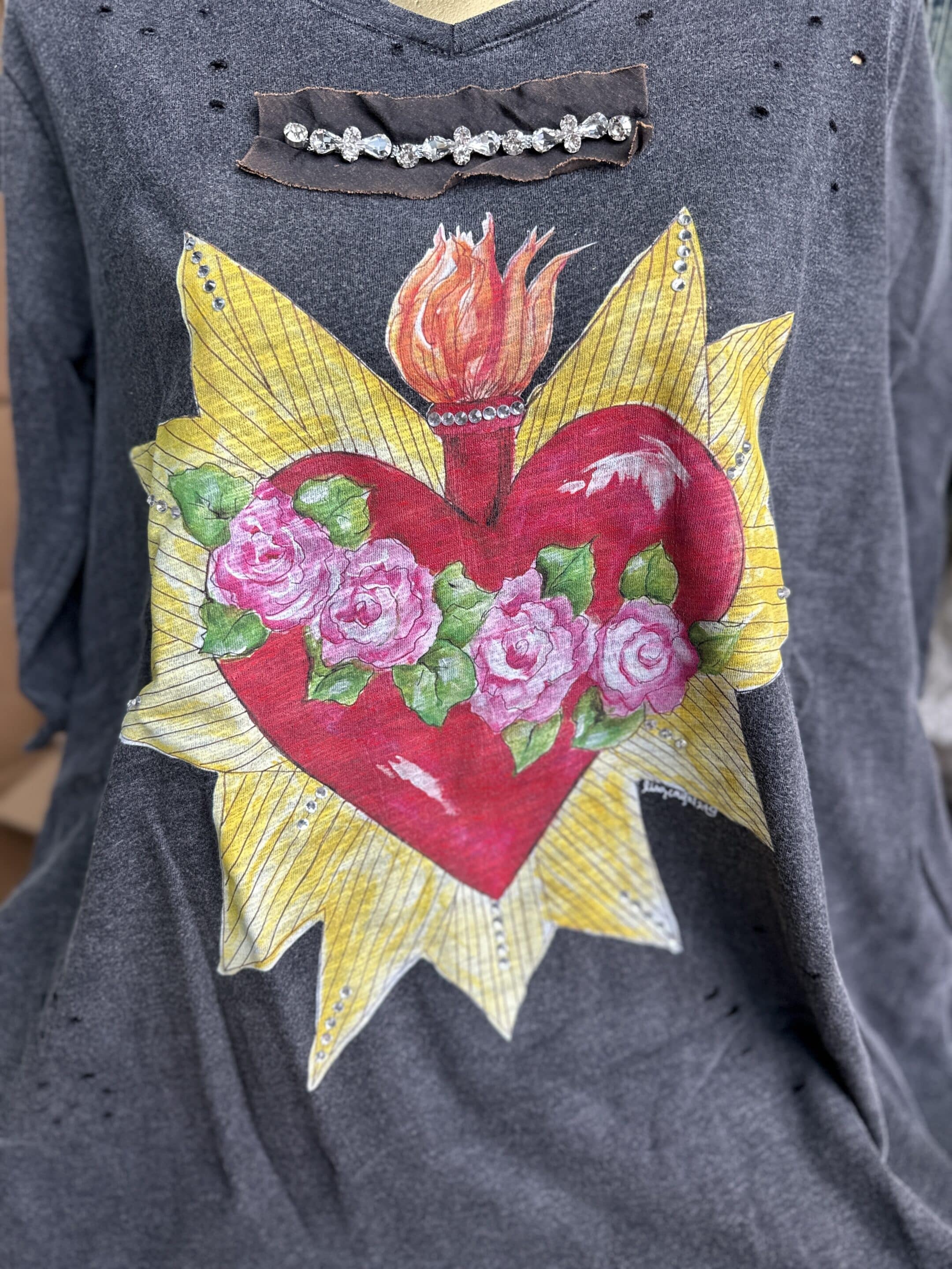 Blazing Heart 3/4 Tattered Tee Bundle image 3