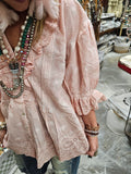 Pink Eyelet Linen Top image 0