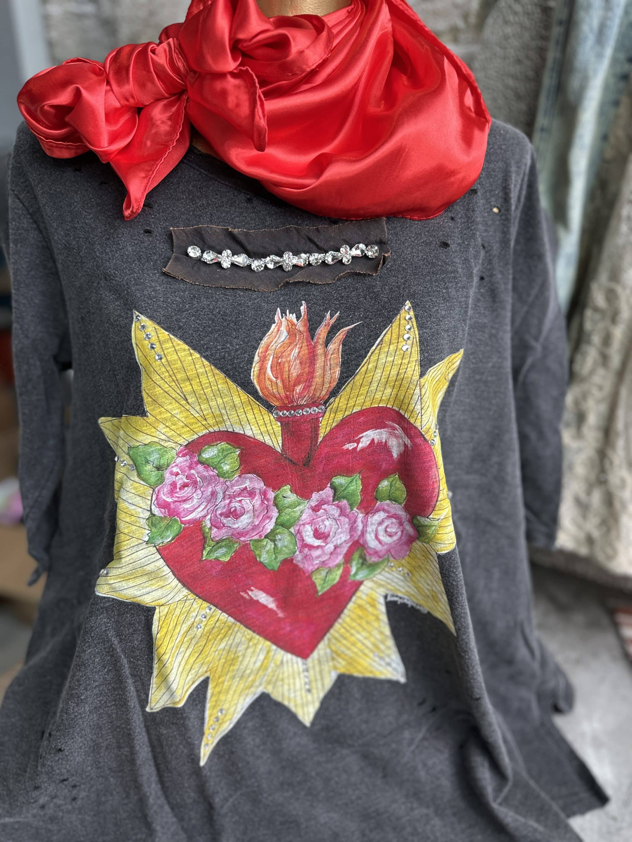 Blazing Heart 3/4 Tattered Tee Bundle image 2