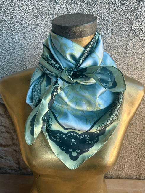 Turquoise Antlers and Lace Wild Rag image 1