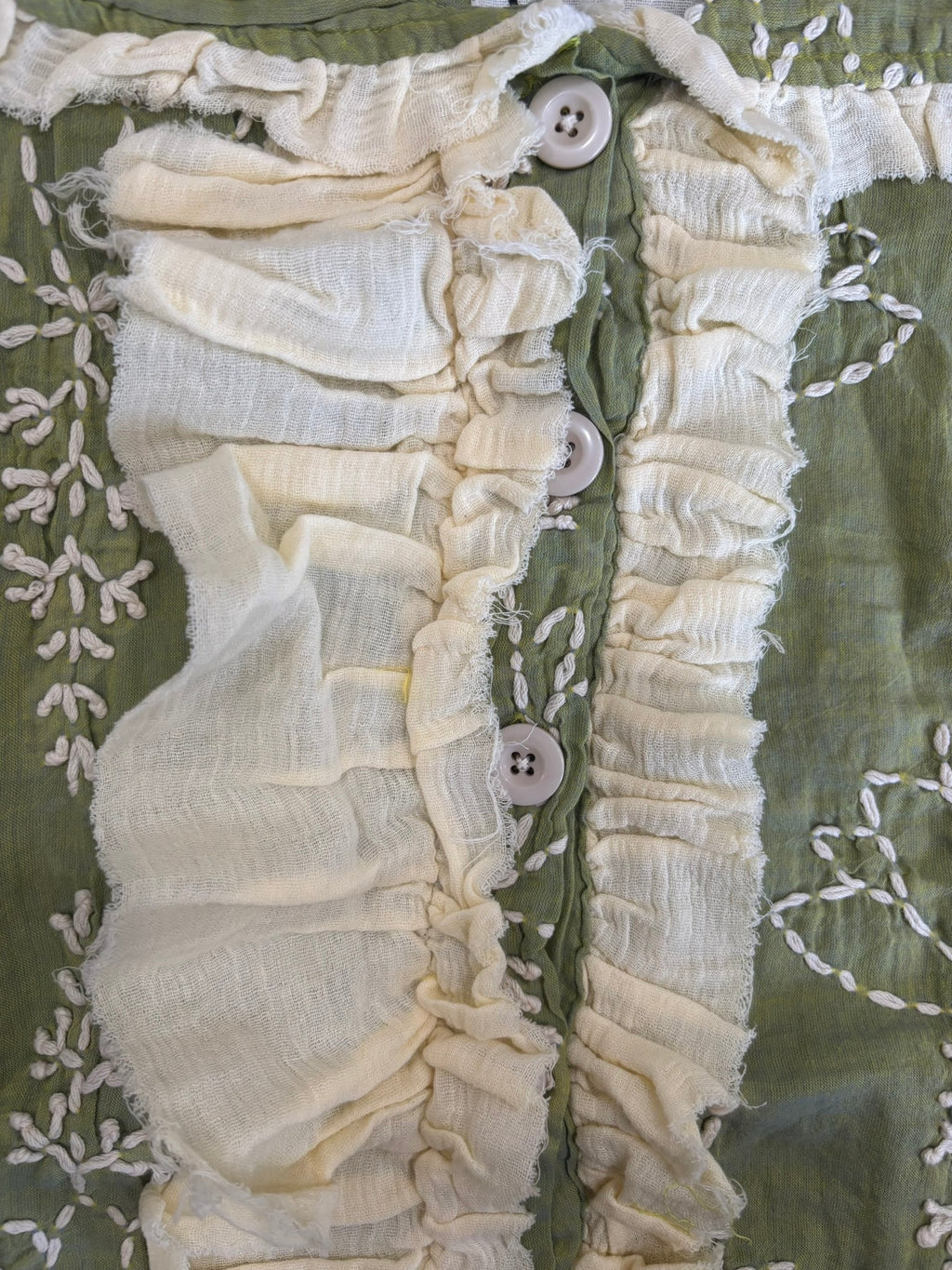 Green Embroidery Ruffle Vest Bundle image 2