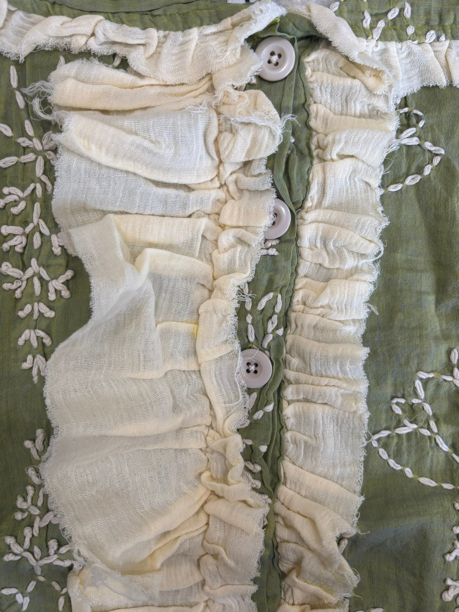 Green Embroidery Ruffle Vest Bundle image 2