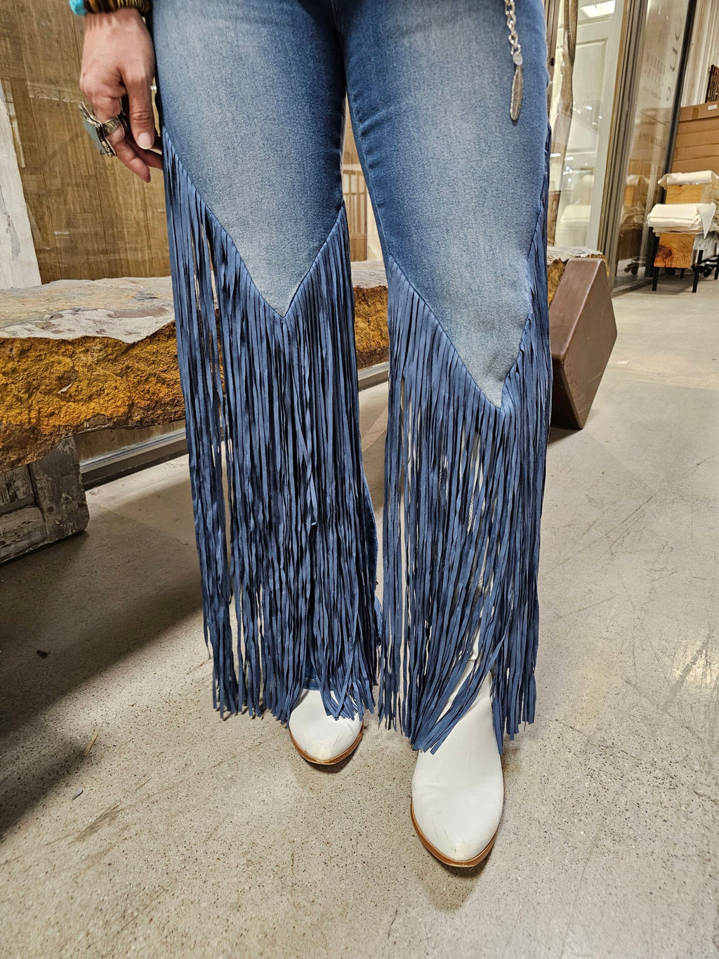 Fringe Snap Jeans image 1