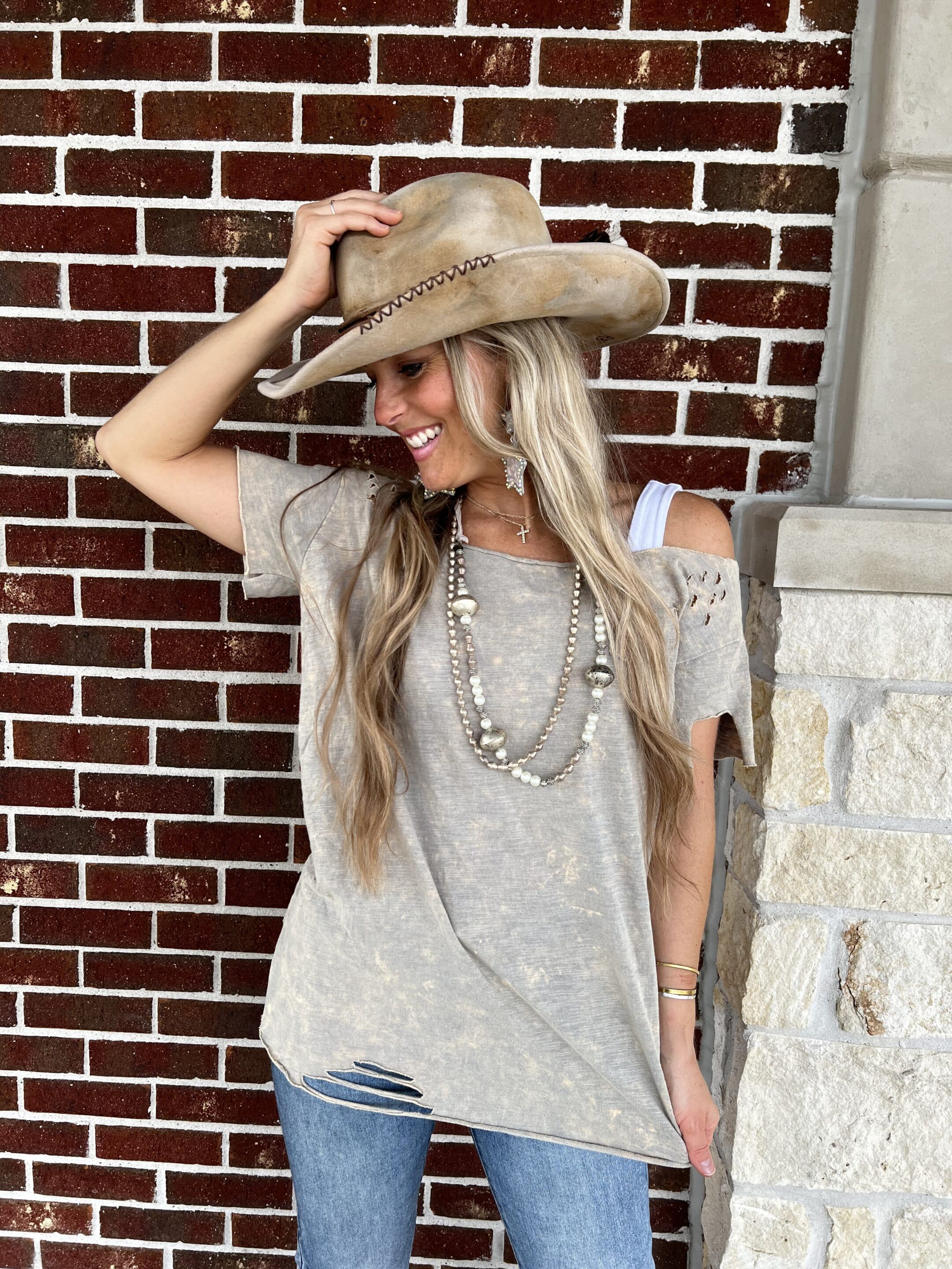 Distressed Olive Rip Tattered Shirt image 0