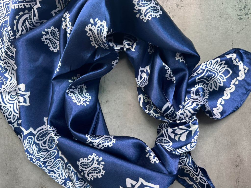 Azure/Navy Blue Bandana Wild Rag image 1