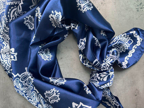 Azure/Navy Blue Bandana Wild Rag image 1