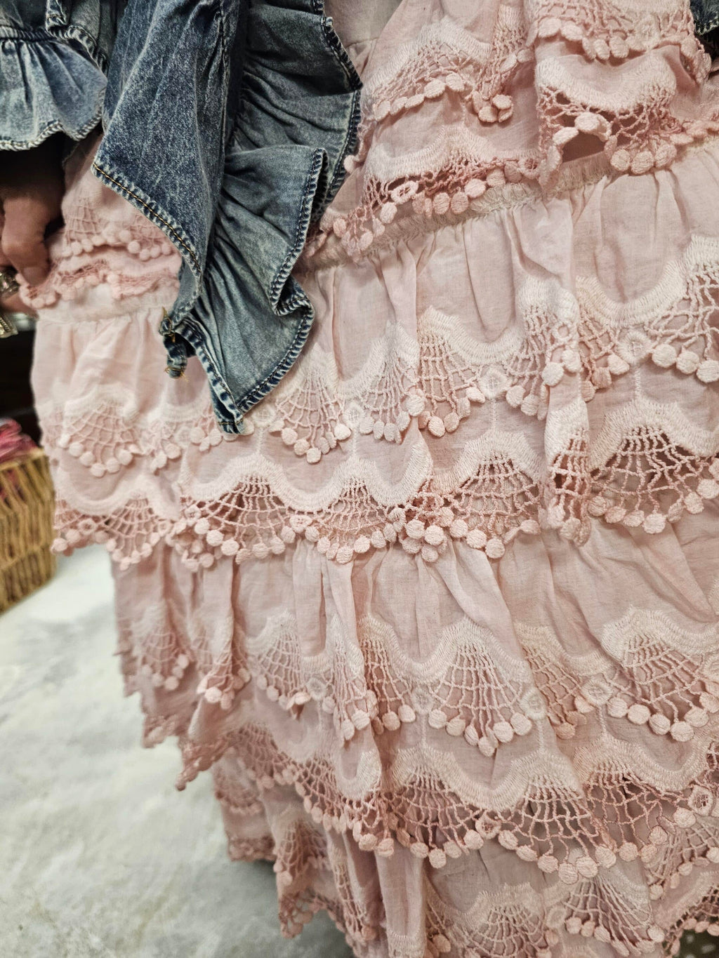 Pink Distressed Ruffle Slip Dress Bundle image 1