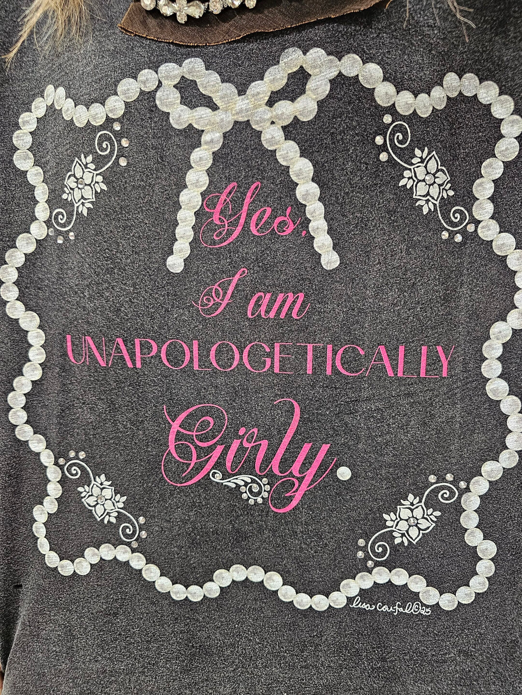 Unapologetically Girly Tattered Tee image 0