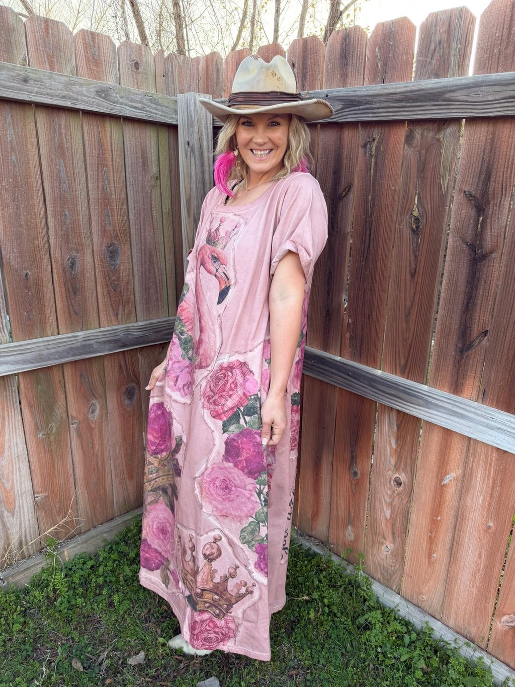 Pink Flamingo T-shirt Dress image 3