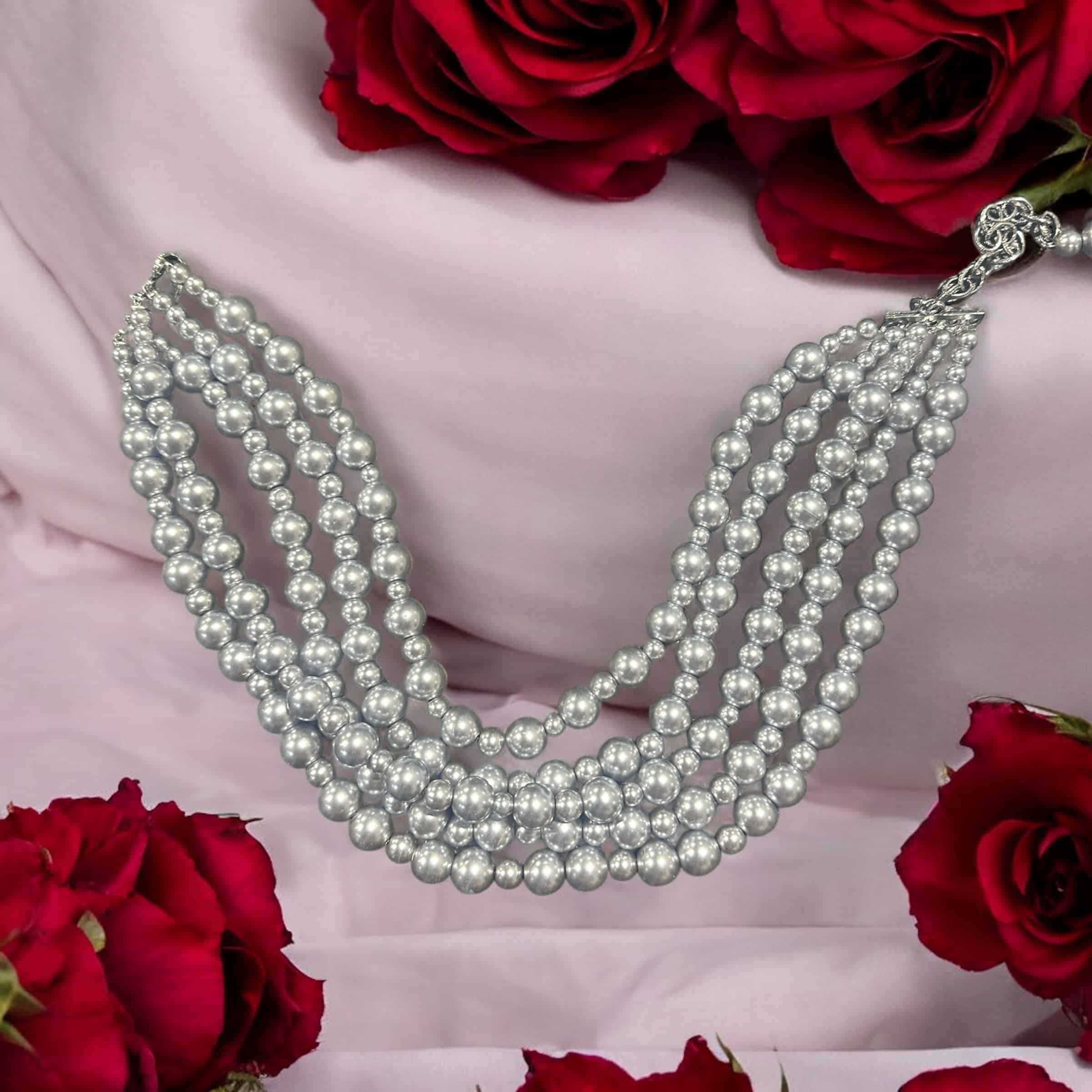 "Is It Real" 5 Strand Gray Pearls image 0