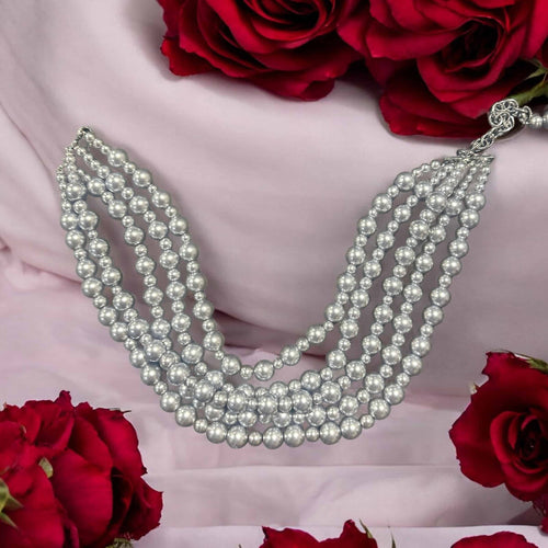 "Is It Real" 5 Strand Gray Pearls image 0