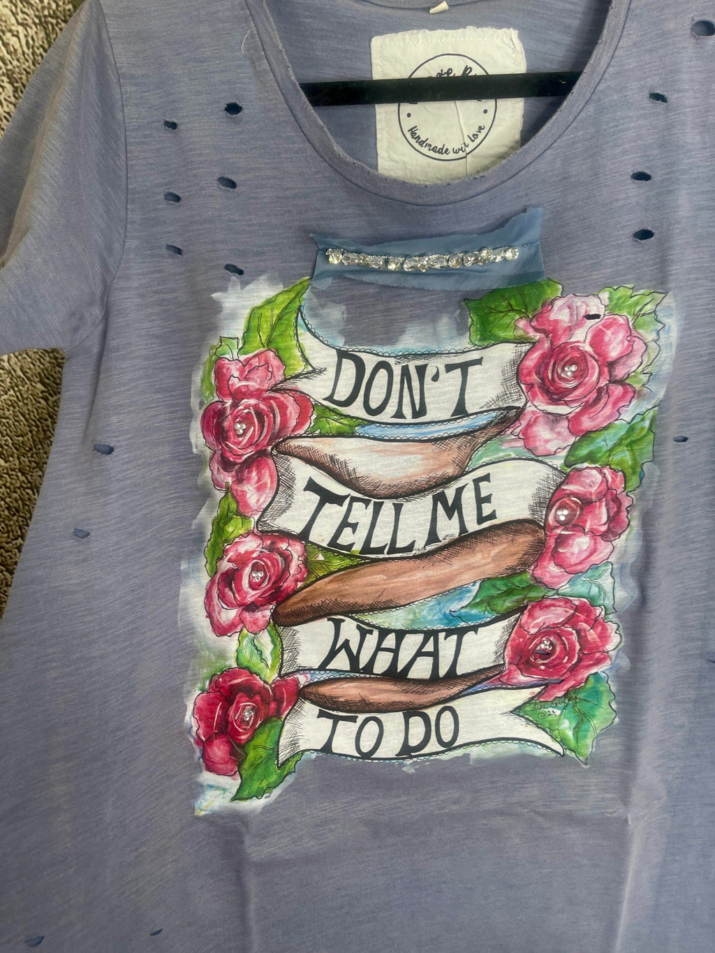 Don't Tell Me What to Do Hand Distressed Shirt image 1