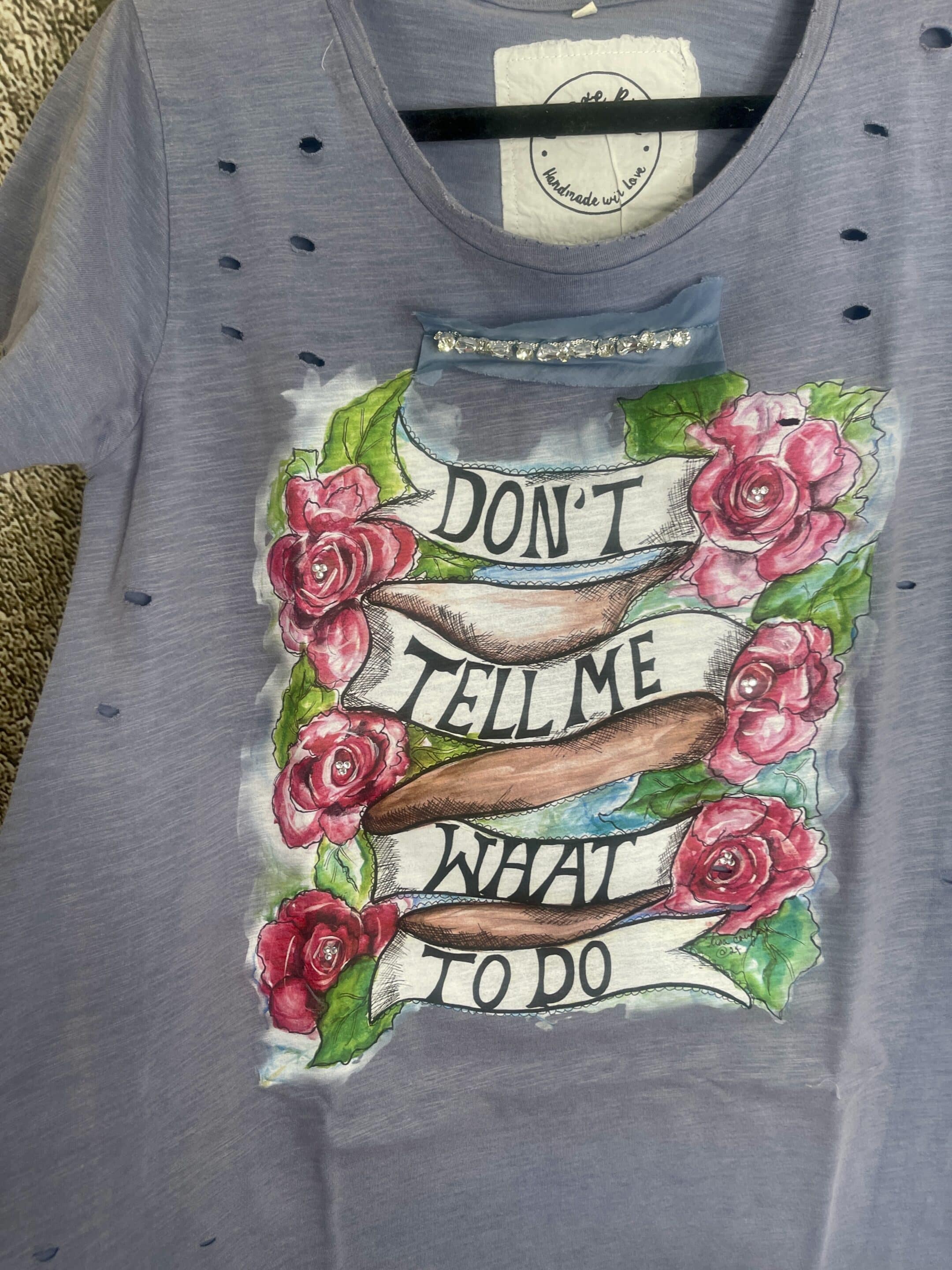 Don't Tell Me What to Do Hand Distressed Shirt image 1