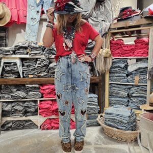 Red Rip Tattered Shirt