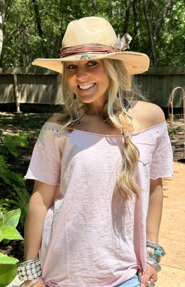 Light Pink Rip Tattered Shirt - Image 3