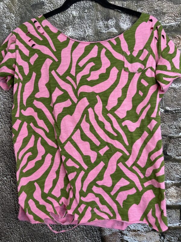 Pink and Olive Animal Rip Shirt - Image 2