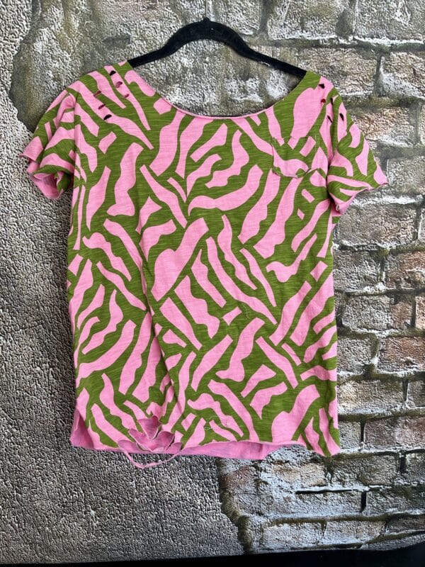 Pink and Olive Animal Rip Shirt