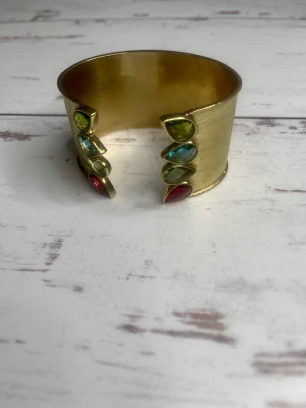 Multi Stone Egyptian Golden Cuff - Image 2